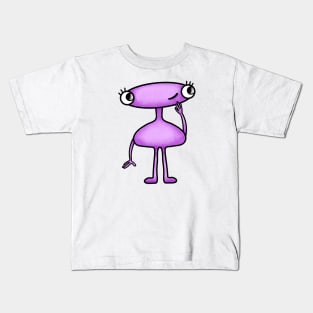 curious cute alien Kids T-Shirt